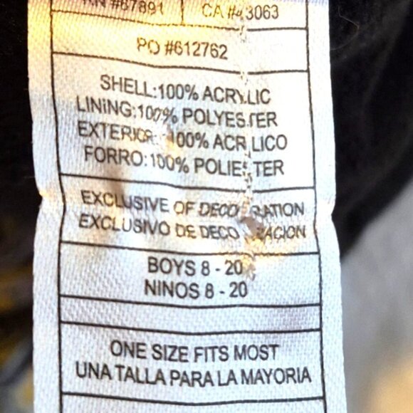 Reebok Boston Bruins boys size 6-20 fleece lined hat knit outer layer, EUC - Picture 5 of 5